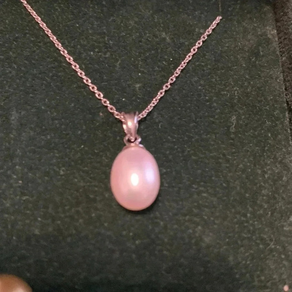 Freshwater  Pearl Pendant & Ring Set 925 SS - Picture 2 of 14